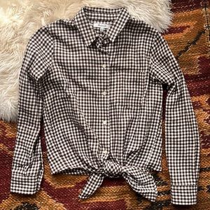 NWOT Madewell Tie Front Gingham shirt